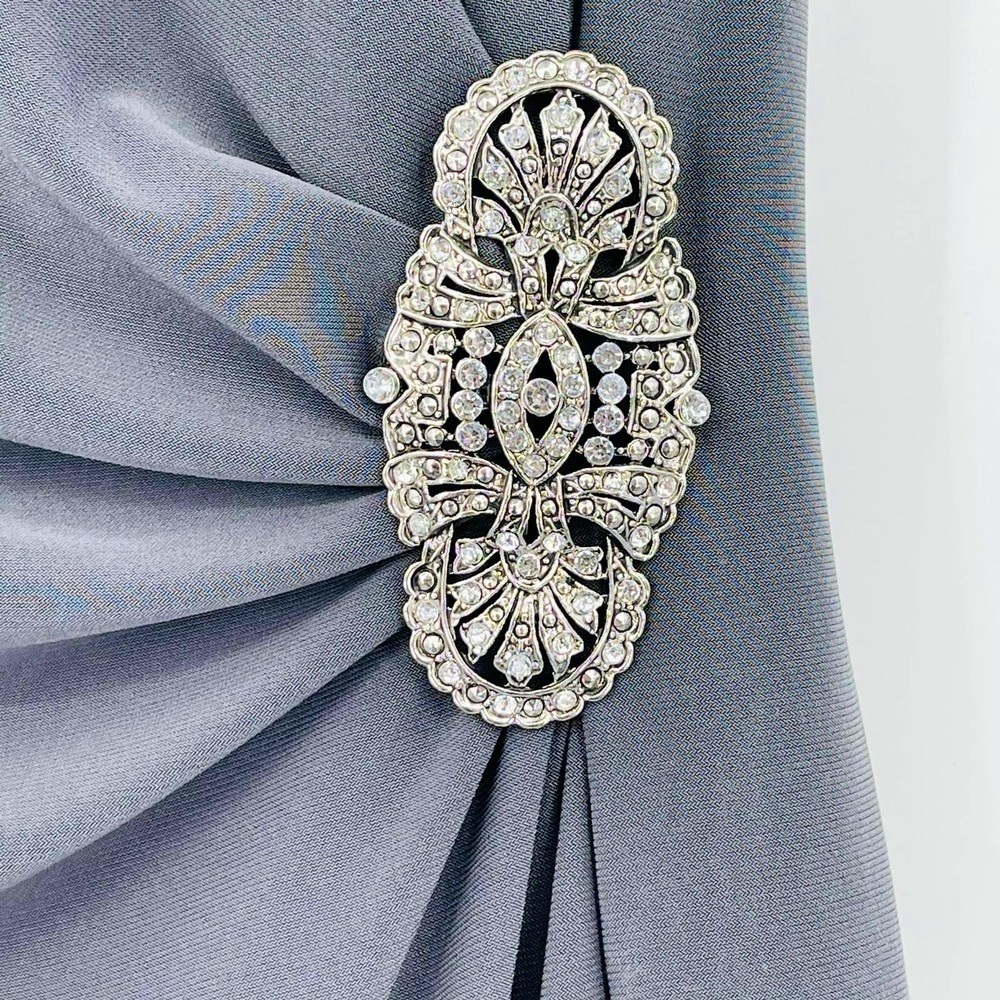Ralph Lauren evening black dress rhinestone clip